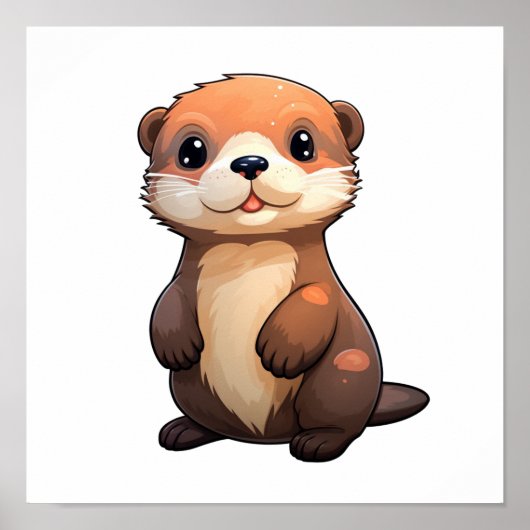 Cartoon otter illustratie poster (Voorkant)