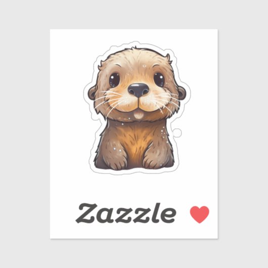 Cartoon otter illustratie sticker (Vel)