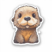 Cartoon otter illustratie sticker (Voorkant)