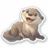 Cartoon otter illustratie sticker (Voorkant)