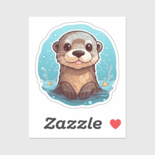 Cartoon otter illustratie sticker