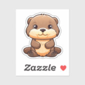 Cartoon otter illustratie sticker (Vel)