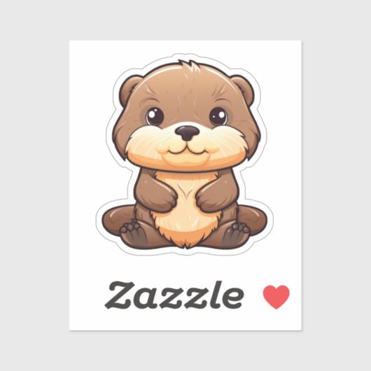 Cartoon otter illustratie sticker (Vel)
