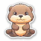 Cartoon otter illustratie sticker (Voorkant)
