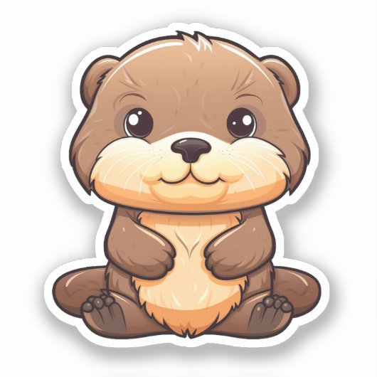 Cartoon otter illustratie sticker (Voorkant)