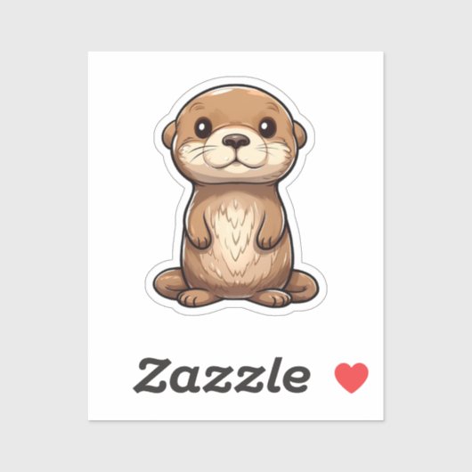 Cartoon otter illustratie sticker (Vel)
