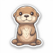 Cartoon otter illustratie sticker (Voorkant)