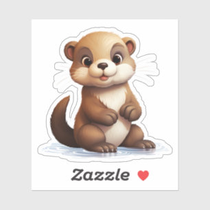Cartoon otter illustratie sticker