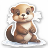 Cartoon otter illustratie sticker (Voorkant)