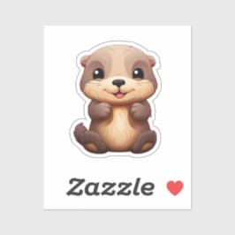 Cartoon otter illustratie sticker
