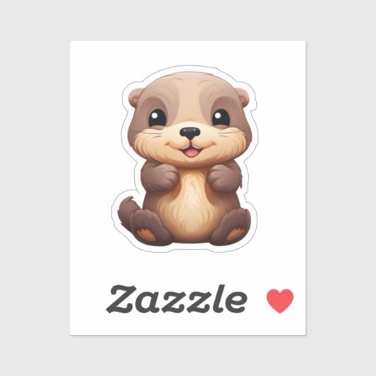 Cartoon otter illustratie sticker (Vel)