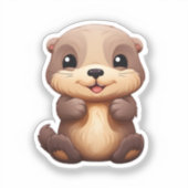 Cartoon otter illustratie sticker (Voorkant)