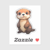 Cartoon otter illustratie sticker (Vel)