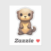 Cartoon otter illustratie sticker (Vel)