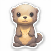 Cartoon otter illustratie sticker (Voorkant)