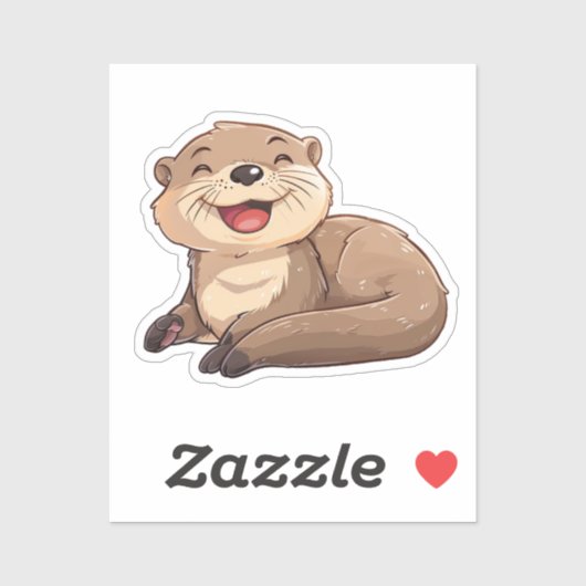 Cartoon otter sticker (Vel)