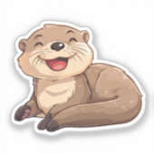 Cartoon otter sticker (Voorkant)