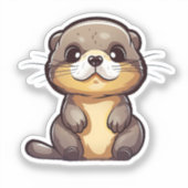 Cartoon otter sticker (Voorkant)