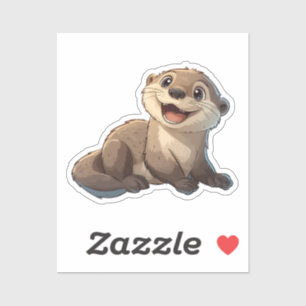 Cartoon otter sticker