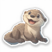 Cartoon otter sticker (Voorkant)