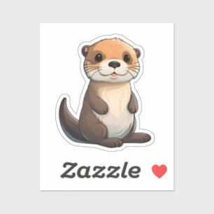 Cartoon otter sticker
