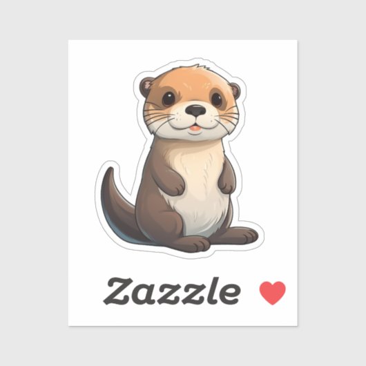 Cartoon otter sticker (Vel)
