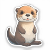 Cartoon otter sticker (Voorkant)