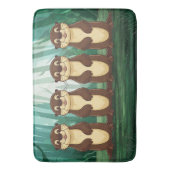 Cartoon Otters Badmat (Voorkant Verticaal)