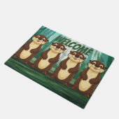 Cartoon Otters Deurmat (Schuin)
