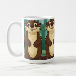 Cartoon Otters Koffiemok