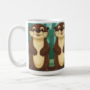 Cartoon Otters Koffiemok