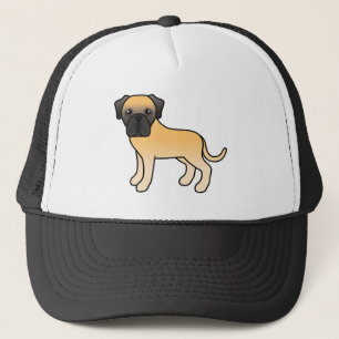Cartoon Oud Engelse Mastiff Hond in Reebruine Vach Trucker Pet