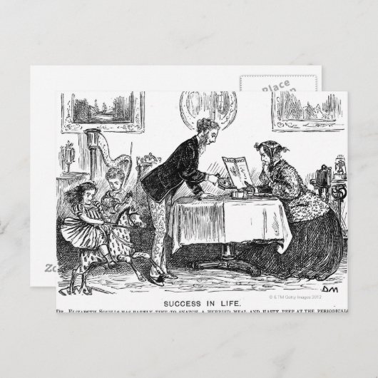 Cartoon over Elizabeth Garrett Anderson, eerst Briefkaart (Voorkant / Achterkant)