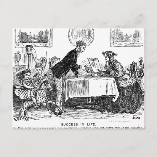 Cartoon over Elizabeth Garrett Anderson, eerst Briefkaart (Voorkant)