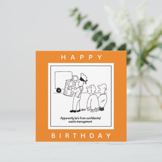 Cartoon over vertrouwelijk afvalbeheer kaart (Staand voorkant)