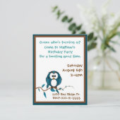 Cartoon Owl Birthday Uitnodiging (Staand voorkant)