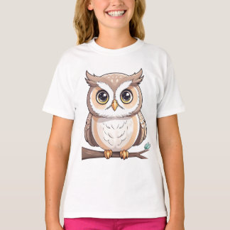 Cartoon Owl Brown T-shirt