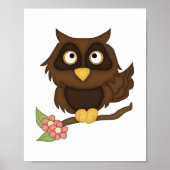 Cartoon Owl (bruin) Poster (Voorkant)