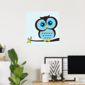 Cartoon Owl Children's Wall Art Poster (Thuiskantoor)