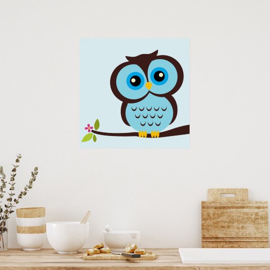Cartoon Owl Children's Wall Art Poster (Keuken)