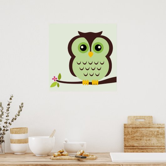 Cartoon Owl Children's Wall Art Poster (Keuken)