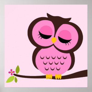 Cartoon Owl Children's Wall Art Poster