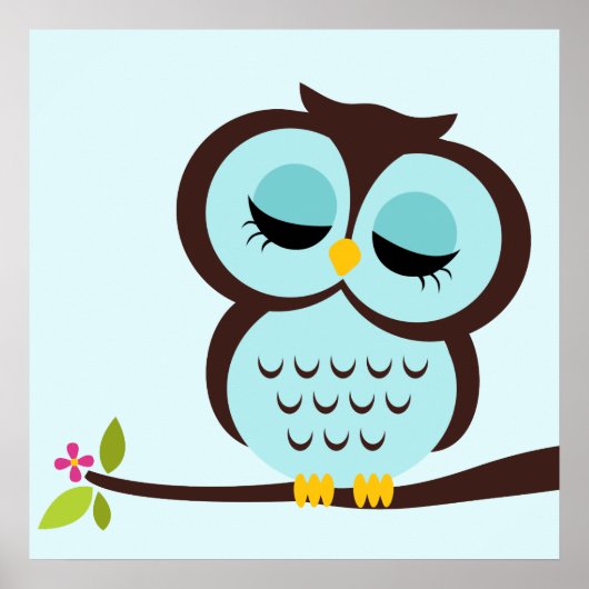 Cartoon Owl Children's Wall Art Poster (Voorkant)