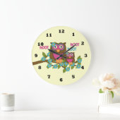 Cartoon Owl Clock Grote Klok (Huis)