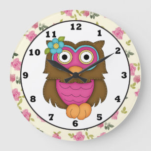 Cartoon Owl Clock Grote Klok
