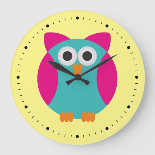 Cartoon Owl Grote Klok (Voorkant)
