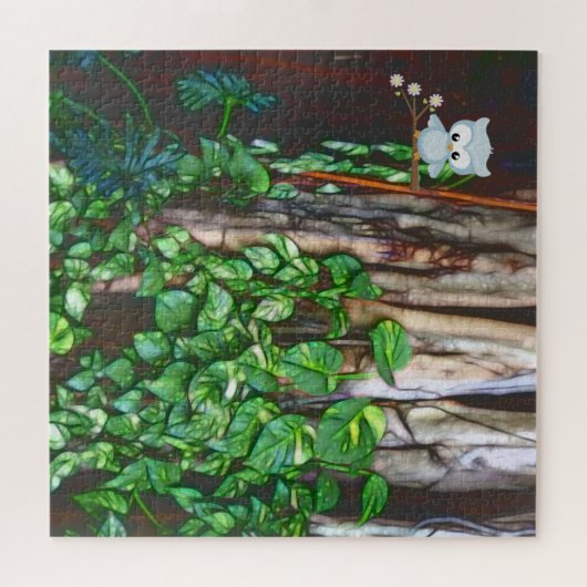 Cartoon Owl in Banyan Tree Legpuzzel (Horizontaal)