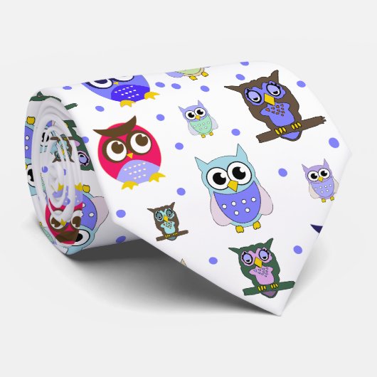 Cartoon Owl Stropdas (Opgerold)