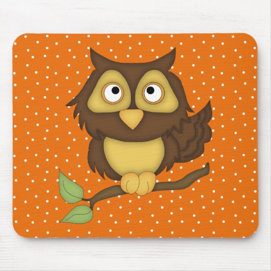 Cartoon Owl (tan) Muismat (Voorkant)