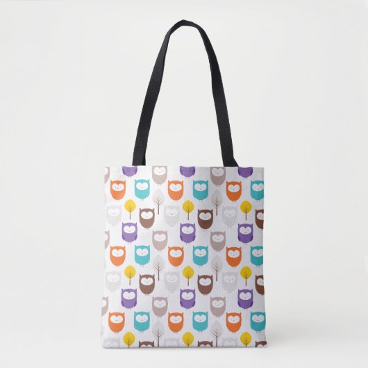 Cartoon Owls Tote Bag (Voorkant)